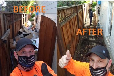 Junk Removal in Los Gatos Before and after picture. Household Junk Removal. Junk Removal Los Gatos