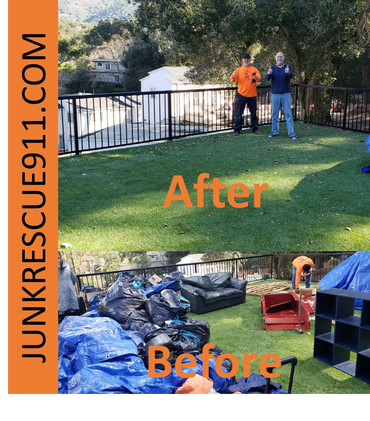 Junk Removal Los Gatos. Various items removed from upstairs Deck. Before and After Picture.