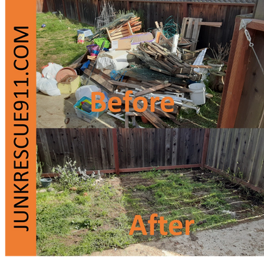 Junk Removal in Watsonville, Ca. Before and after photo of Junk Removal