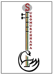 Stylized logo of a string instrument with the word 'Suromurchhana'.