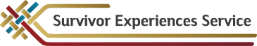 Logo of Survivor Experience Service with abstract colored lines.