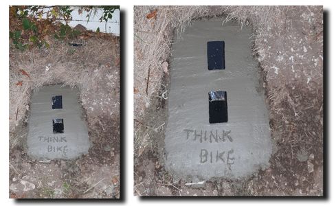 Security anchor installation  earth - grass