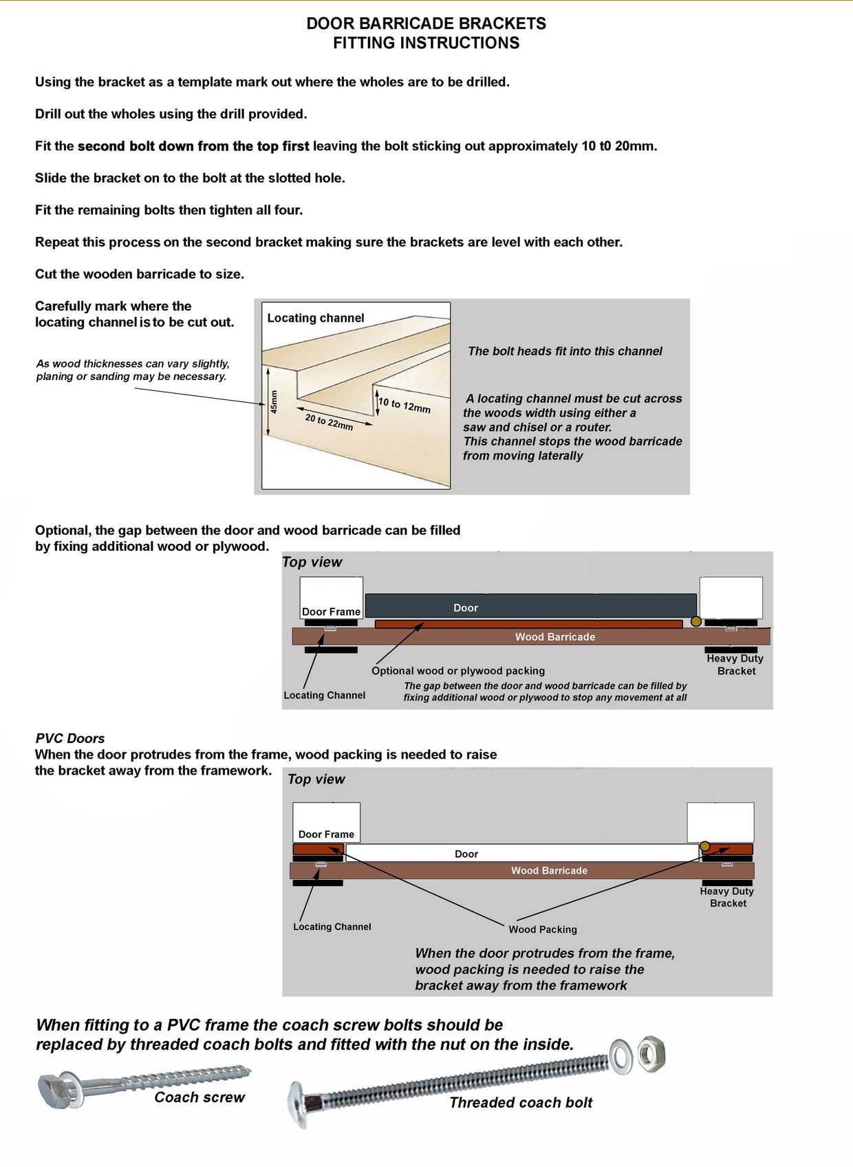 door barricade fitting instructions