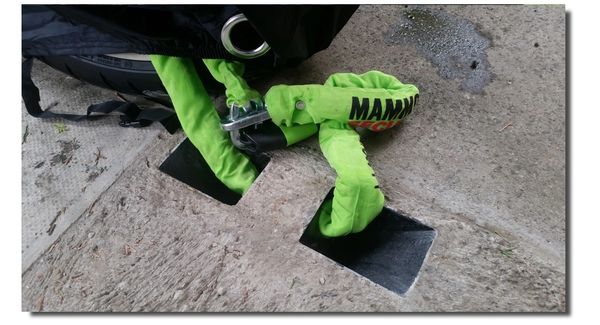 motorbike security chain and anchor