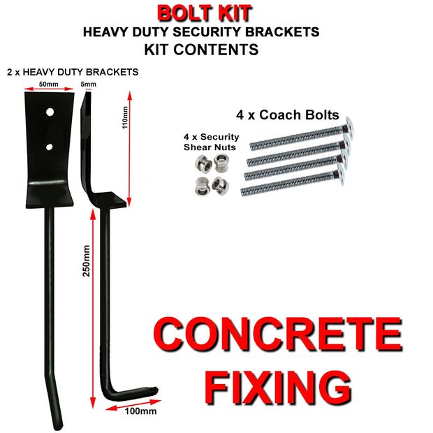 Concrete in anchors Garden bench Gazebos Shed Swing sets slides play areas