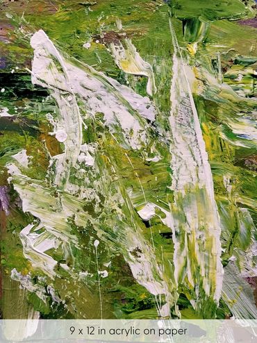 Shades of green background with emotional strokes of white