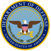 Seal of the United States Department of Defense featuring an eagle and stars.