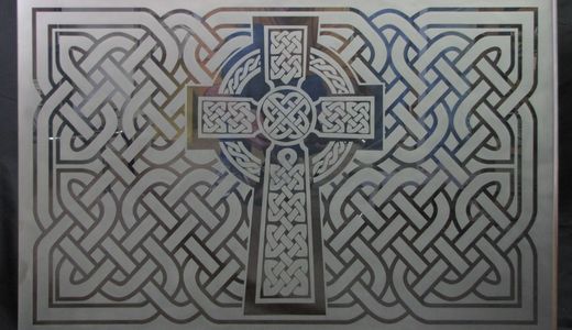 Sand Etched Celtic Cross.