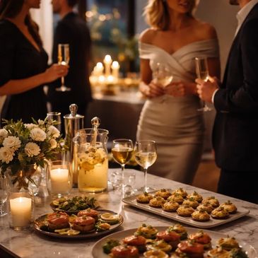 A group of single people at a private cocktail party dating event , in St Leonards on sea.