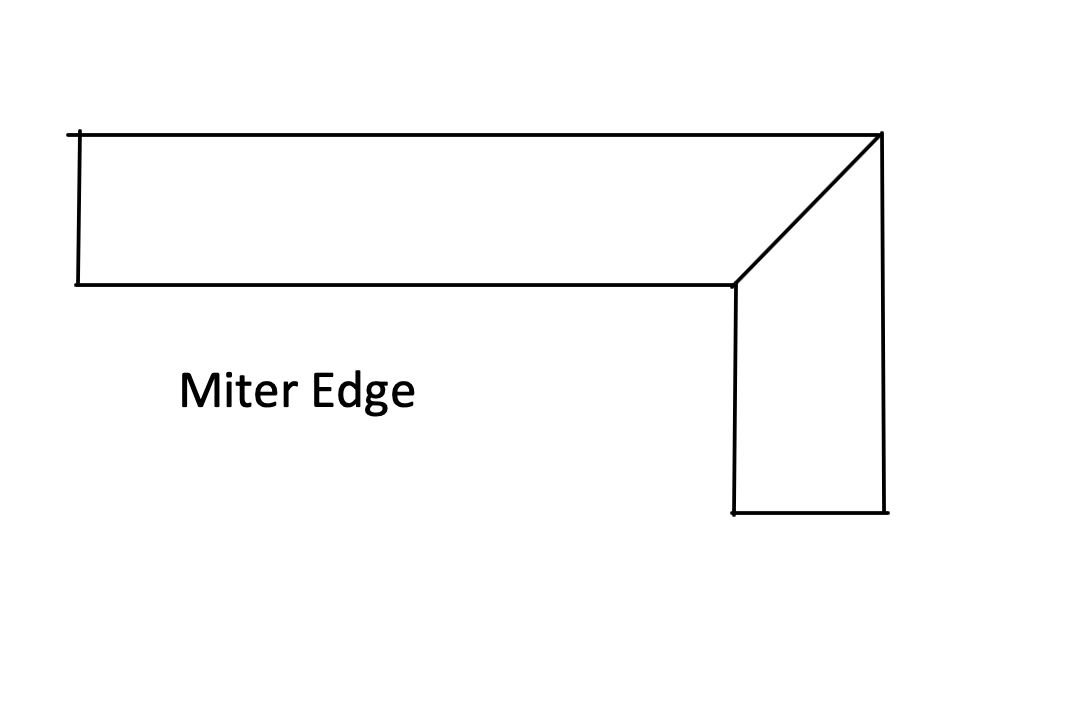 miter edge
waterfall edge
waterfall island
stone edge
countertop edge
