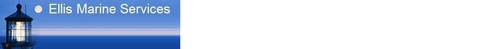 Ellis Marine Services promotional banner with a lighthouse and moon.