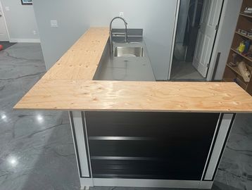 Custom Fabricated Stainless steel wet bar with sink