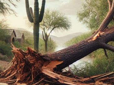 Emergency tree removal service in action