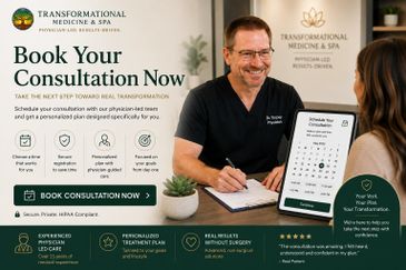 Physician-led consultation booking for personalized treatment at Transformational Medicine & Spa.