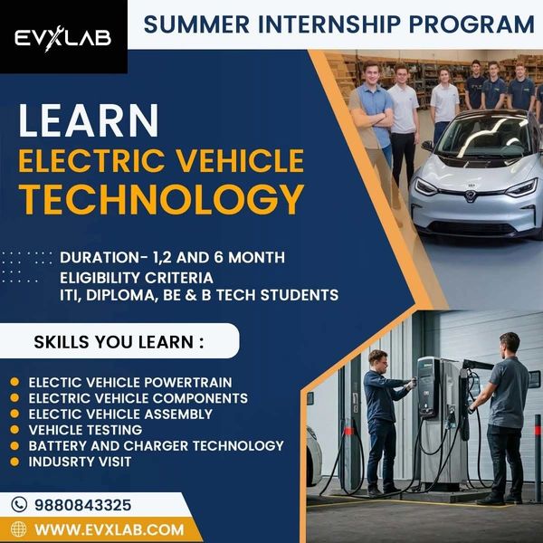 Summer internship program on electric vehicle technology.