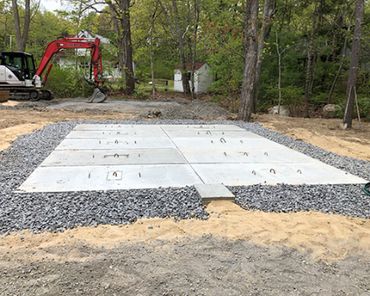 Concrete chamber septic field