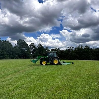 A freshly bush hogged field, completed in Swansea, SC.