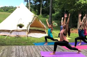 glamping Mississippi bachelorette party glamping Madison Mississippi yoga Upcountry Camp
