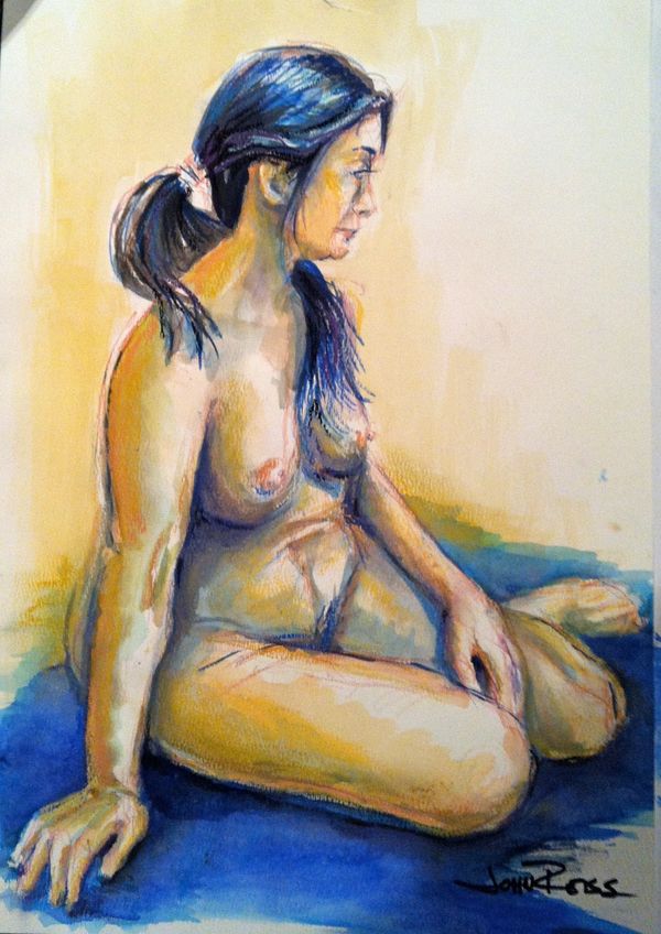 Asian Woman (Yellow and Blue)
Watercolor on Paper
12x16