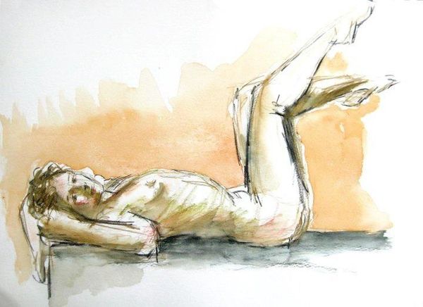 Burlesque Dancer (Gold)
Watercolor on Paper
9x12