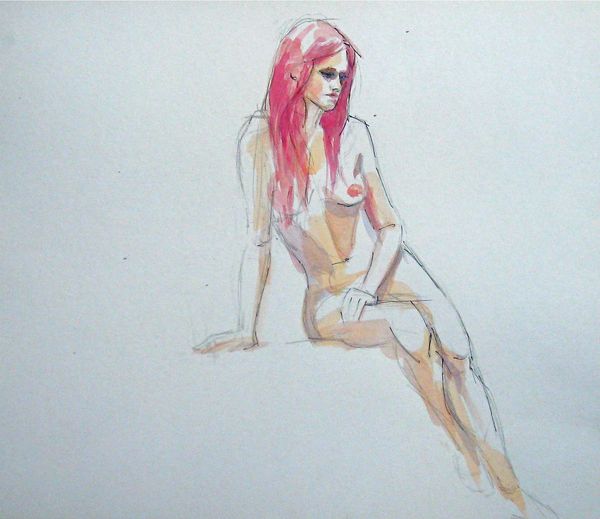 Red Haired Woman
Watercolor on Paper
12x16