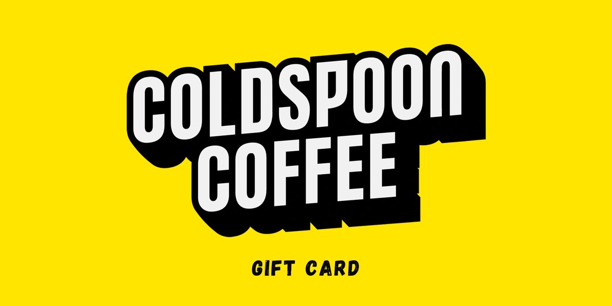 Yellow Coldspoon Coffee gift card with the cafe logo.