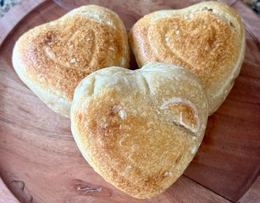Heart shaped sourdough bread