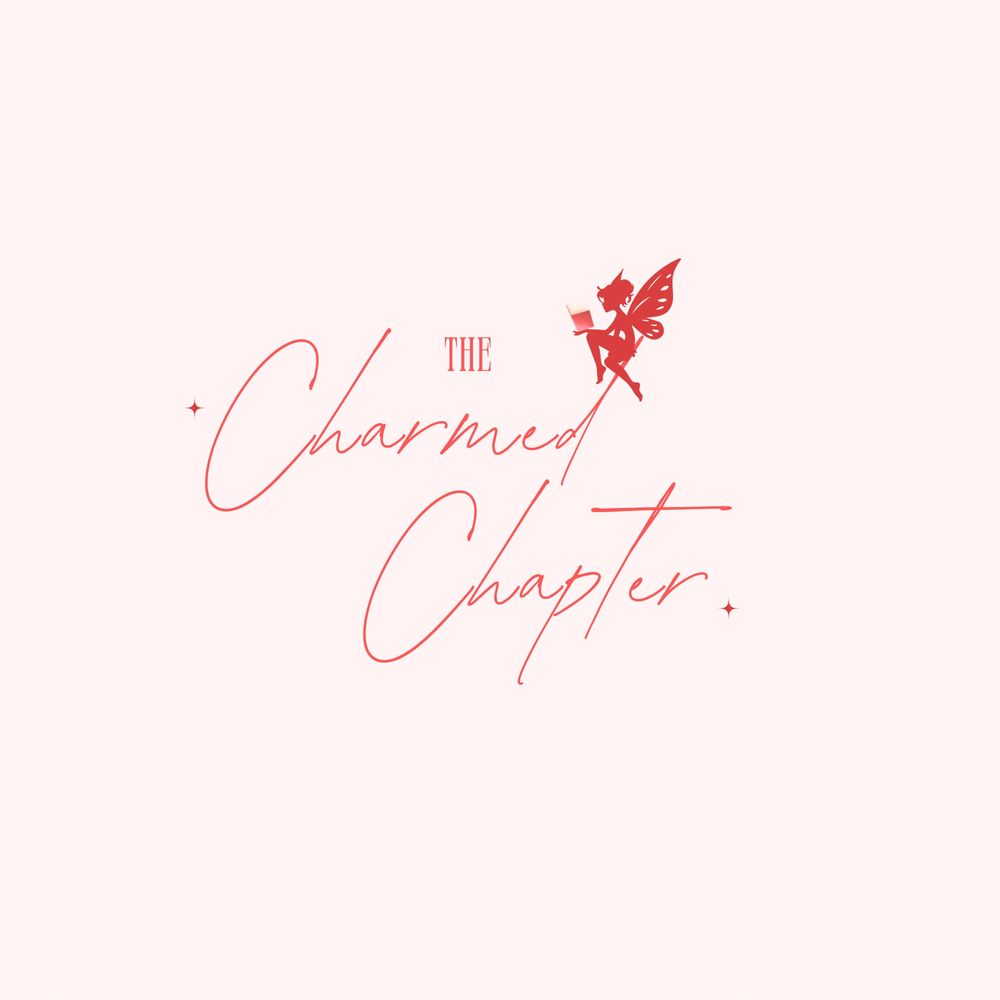 Elegant logo of "The Charmed Chapter" with a fairy reading a book.