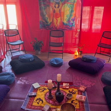 Photo of the inside of a Women's Red Tent Gathering