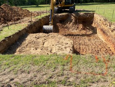 Excavation, 1st step in building the swim pool.