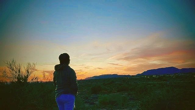 Man Looking at the Sunset