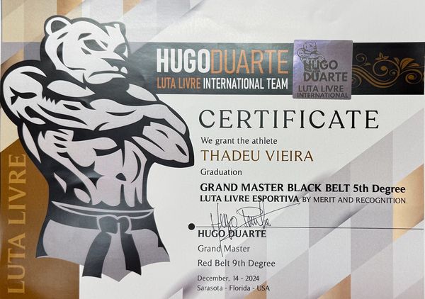 Luta Livre Black Belt Certificate