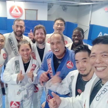 Gracie Barra team picture with GBElmonte. After training with friends doing sport jiu-jitsu.