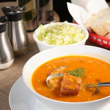 Bean Stew with cabbage salad