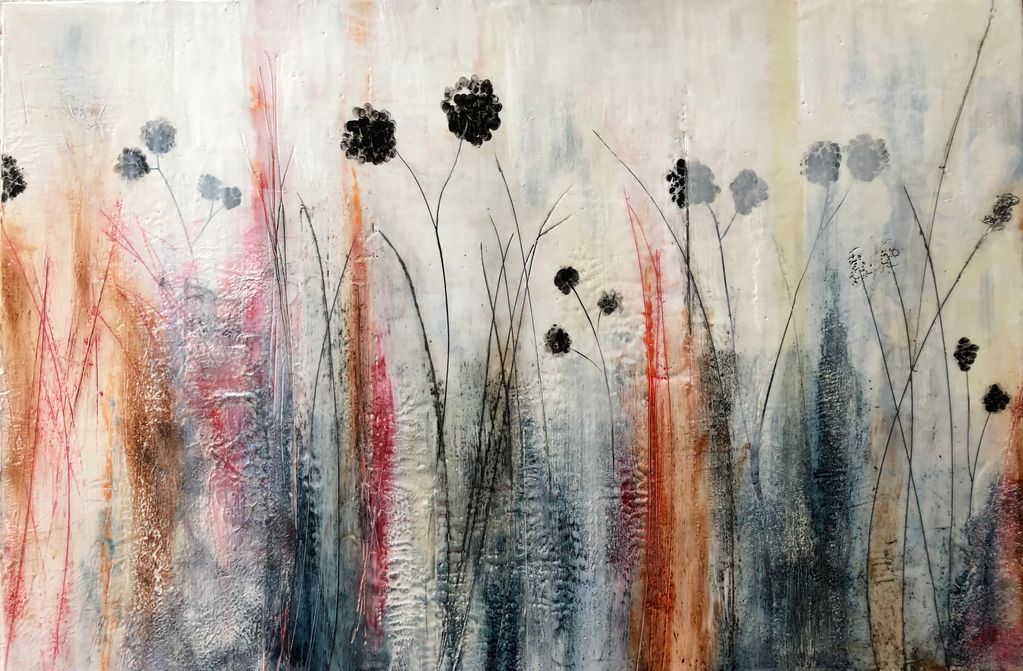 original encaustic textured with inks