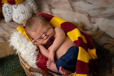 LeGalley Photography, Newborn Photography, Manistee County Michigan, Harry Potter Newborn Photo 