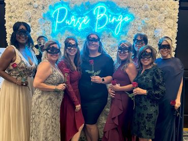 Kelly and Alison with 7 other HR professionals at the Wilismson Count Childrens Advocacy Purse Bingo