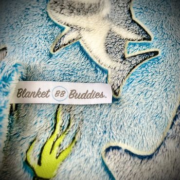 Our beautifully crafted Blanket Buddies logo is sewn onto each blanket.