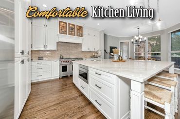 Homey Kitchen feel with granite Island.