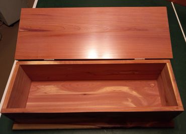 Handmade box, custom box, cedar box, feather box, keepsake box
