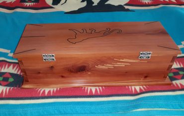 Handmade box, custom box, cedar box, feather box, keepsake box