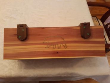 Handmade box, custom box, cedar box, feather box, keepsake box