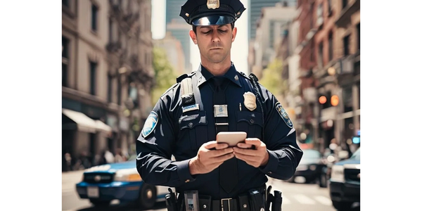officer using phone app
