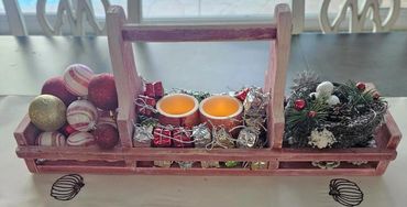 Custom Garden tray with seasonal decor.