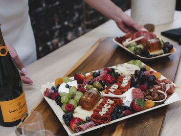 Charcuterie board and bubbles display