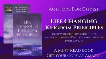 A colorful purple Christian book banner sharing the book, Life Changing Kingdom Priciples.