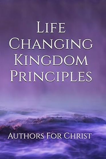 Mystical purple book cover showing the sky and ocean titled "Life Changing Kingdom Principles".
