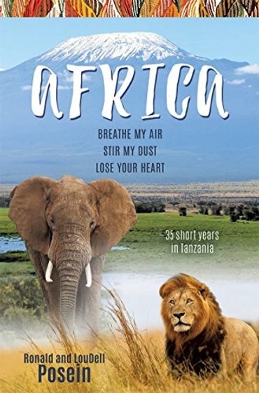 A picture of Africa with an elephant and lion walking in the grassland for the book Africa.