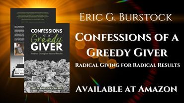 Brilliant colorful background banner for the Christian book, Confessions Of A Greedy Giver.