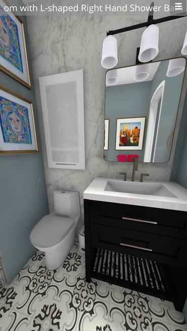 Chic compact bathroom